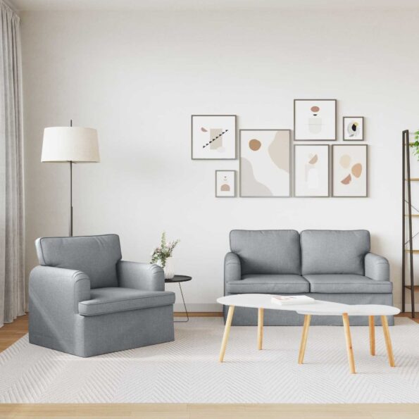 vidaXL Pohovka 120cm 2 pcs Svetlosivá Kov – Obrázok 3