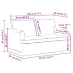 vidaXL Pohovka 120cm 2 pcs Krémová Kov – Obrázok 9