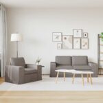 vidaXL Pohovka 2 pcs Sivohnedá Kov – Obrázok 3