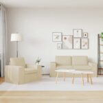 vidaXL Pohovka 2 pcs Krémová – Obrázok 3