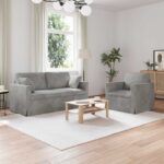 vidaXL Sada pohoviek 2 pcs Svetlosivá 158 x 78 x 80 cm Zamat
