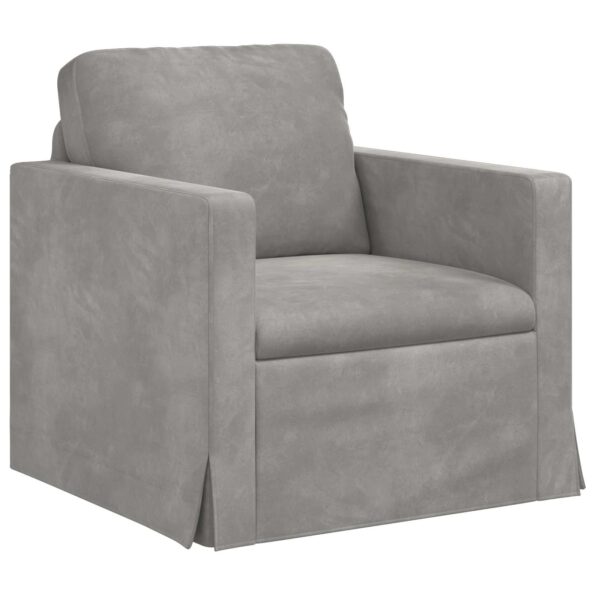 vidaXL Sada pohoviek 2 pcs Svetlosivá 158 x 78 x 80 cm Zamat – Obrázok 4