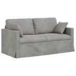 vidaXL Sada pohoviek 2 pcs Svetlosivá 158 x 78 x 80 cm Zamat – Obrázok 5