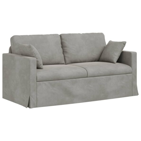 vidaXL Sada pohoviek 2 pcs Svetlosivá 158 x 78 x 80 cm Zamat – Obrázok 5