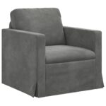 vidaXL Sada pohoviek 2 pcs Tmavo šedá 158 x 78 x 80 cm Zamat – Obrázok 4
