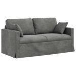 vidaXL Sada pohoviek 2 pcs Tmavo šedá 158 x 78 x 80 cm Zamat – Obrázok 5