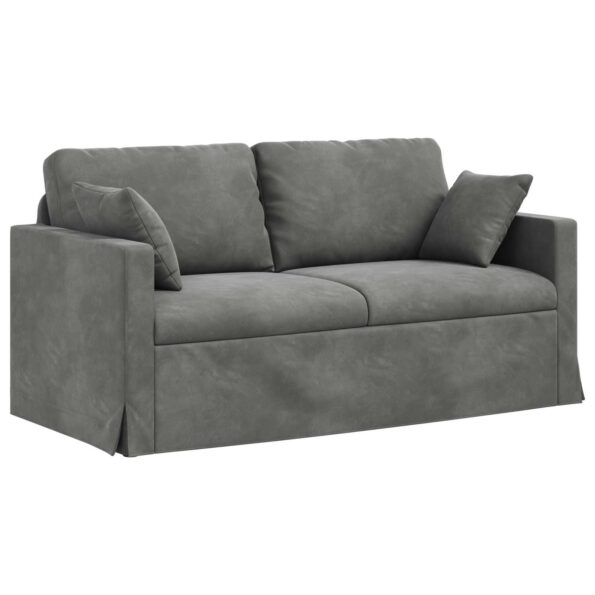 vidaXL Sada pohoviek 2 pcs Tmavo šedá 158 x 78 x 80 cm Zamat – Obrázok 5