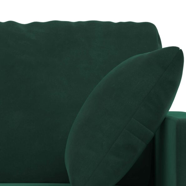 vidaXL Sada pohoviek 2 pcs Tmavozelená 158 x 78 x 80 cm Zamat – Obrázok 6
