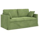 vidaXL Sada pohoviek 2 pcs Svetlo zelená 158 x 78 x 80 cm Zamat – Obrázok 5