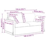 vidaXL Sada pohoviek 2 pcs Víno červené 158 x 78 x 80 cm Zamat – Obrázok 10