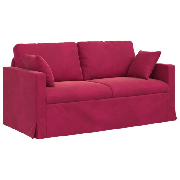 vidaXL Sada pohoviek 2 pcs Víno červené 158 x 78 x 80 cm Zamat – Obrázok 5