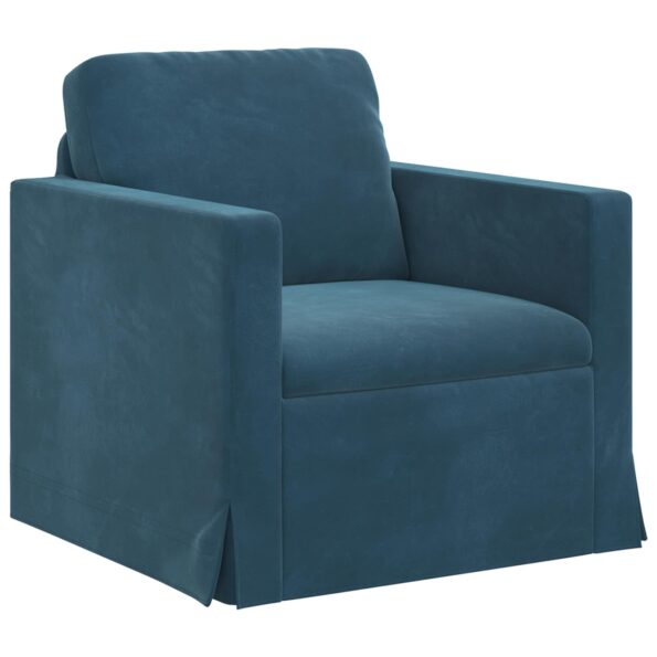 vidaXL Sada pohoviek 2 pcs Modrá 158 x 78 x 80 cm Zamat – Obrázok 4