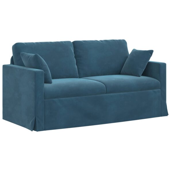 vidaXL Sada pohoviek 2 pcs Modrá 158 x 78 x 80 cm Zamat – Obrázok 5