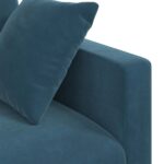 vidaXL Sada pohoviek 2 pcs Modrá 158 x 78 x 80 cm Zamat – Obrázok 7