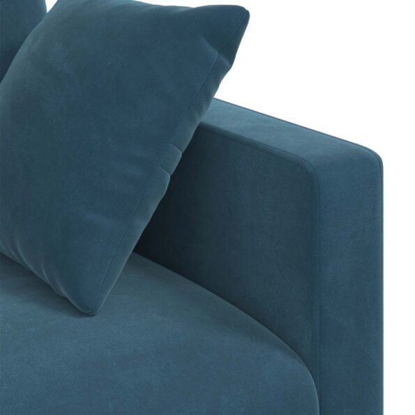 vidaXL Sada pohoviek 2 pcs Modrá 158 x 78 x 80 cm Zamat – Obrázok 7