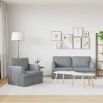 vidaXL Pohovka 140cm 2 pcs Svetlosivá Kov – Obrázok 3