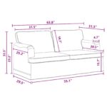 vidaXL Pohovka 140cm 2 pcs Tmavo šedá Kov – Obrázok 12