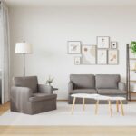 vidaXL Pohovka 140cm 2 pcs Sivohnedá Kov – Obrázok 3