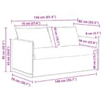 vidaXL Pohovka 140cm 2 pcs Tmavo šedá Kov – Obrázok 11