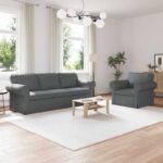 vidaXL Pohovka 2 pcs Tmavo šedá Kov