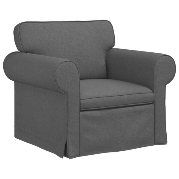 vidaXL Pohovka 2 pcs Tmavo šedá Kov – Obrázok 4