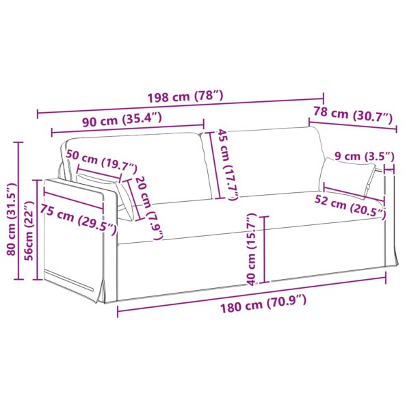 vidaXL Pohovka 2 pcs Čierna Kov – Obrázok 10
