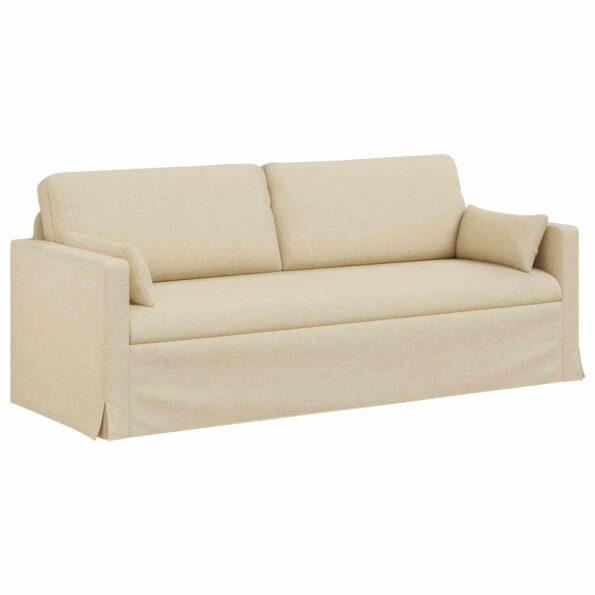 vidaXL Pohovka 180cm 2 pcs Krémová Kov – Obrázok 5