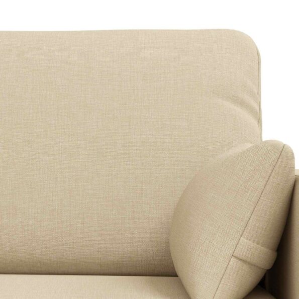 vidaXL Pohovka 180cm 2 pcs Krémová Kov – Obrázok 6