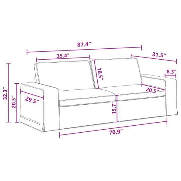 vidaXL Pohovka 2 pcs Tmavo šedá Kov – Obrázok 12