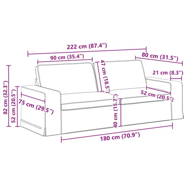 vidaXL Pohovka 2 pcs Modrá Kov – Obrázok 10