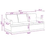 vidaXL Pohovka 180cm 2 pcs Tmavo šedá Kov – Obrázok 11