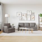 vidaXL Pohovka 180cm 2 pcs Sivohnedá Kov – Obrázok 3