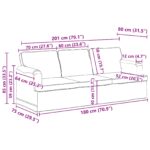 vidaXL Pohovka 180cm 2 pcs Modrá Kov – Obrázok 10