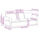 vidaXL Pohovka 2 pcs Modrá – Obrázok 10