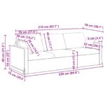 vidaXL Pohovka 2 pcs Tmavo šedá 228 x 78 x 80 cm Zamat – Obrázok 10