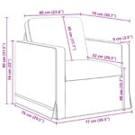 vidaXL Pohovka 2 pcs Tmavo šedá 228 x 78 x 80 cm Zamat – Obrázok 9