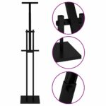 vidaXL Stánky na výstavy 2 pcs Čierna 26.5 x 26.5 x 127 cm Železo – Obrázok 7