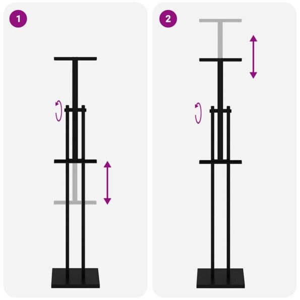 vidaXL Stánky na výstavy 2 pcs Čierna 26.5 x 26.5 x 127 cm Železo – Obrázok 8