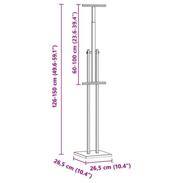 vidaXL Stánky na výstavy 2 pcs Čierna 26.5 x 26.5 x 127 cm Železo – Obrázok 9