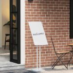 vidaXL Stánky na výstavy 2 pcs Biela 26.5 x 26.5 x 127 cm Železo