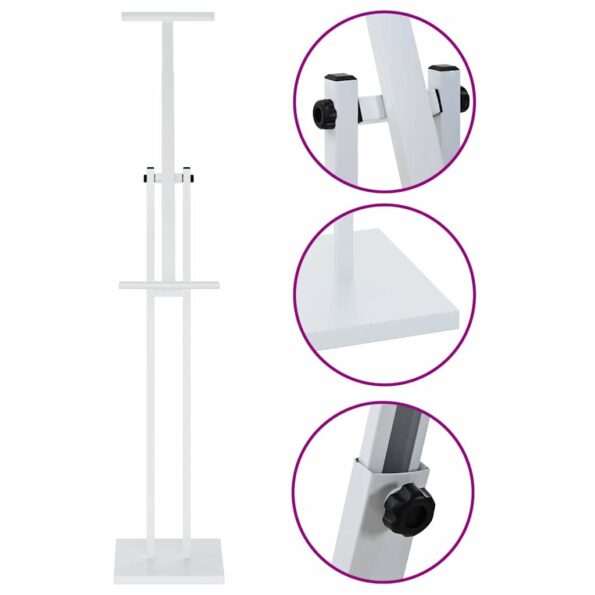 vidaXL Stánky na výstavy 2 pcs Biela 26.5 x 26.5 x 127 cm Železo – Obrázok 11