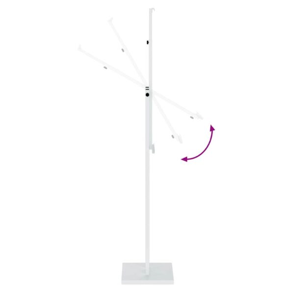 vidaXL Stánky na výstavy 2 pcs Biela 26.5 x 26.5 x 127 cm Železo – Obrázok 12