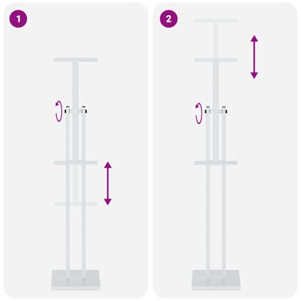 vidaXL Stánky na výstavy 2 pcs Biela 26.5 x 26.5 x 127 cm Železo – Obrázok 13