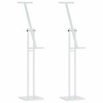 vidaXL Stánky na výstavy 2 pcs Biela 26.5 x 26.5 x 127 cm Železo – Obrázok 2