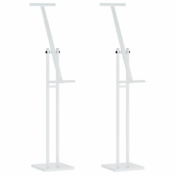 vidaXL Stánky na výstavy 2 pcs Biela 26.5 x 26.5 x 127 cm Železo – Obrázok 2