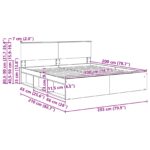 vidaXL Rám postele Dymová dub 200 x 200 cm Kompozitné drevo – Obrázok 13