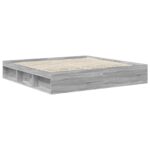 vidaXL Rám postele Sivý Sonoma 200 x 200 cm Kompozitné drevo – Obrázok 5