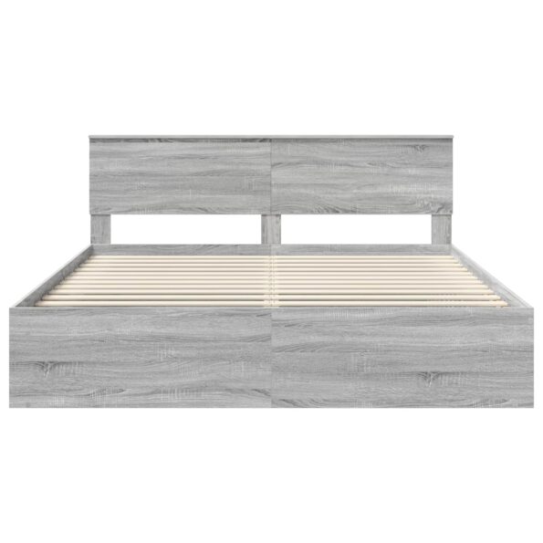 vidaXL Rám postele Sivý Sonoma 200 x 200 cm Kompozitné drevo – Obrázok 7