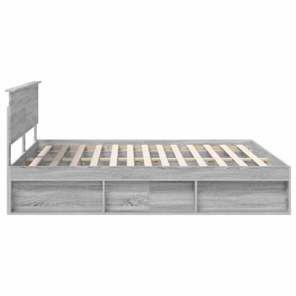 vidaXL Rám postele Sivý Sonoma 200 x 200 cm Kompozitné drevo – Obrázok 8