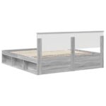 vidaXL Rám postele Sivý Sonoma 200 x 200 cm Kompozitné drevo – Obrázok 9